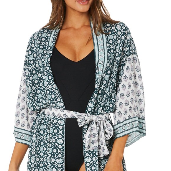 TIGERLILY Odia Green White Duster Kimono NWT RRP$229 - Picture 13 of 15
